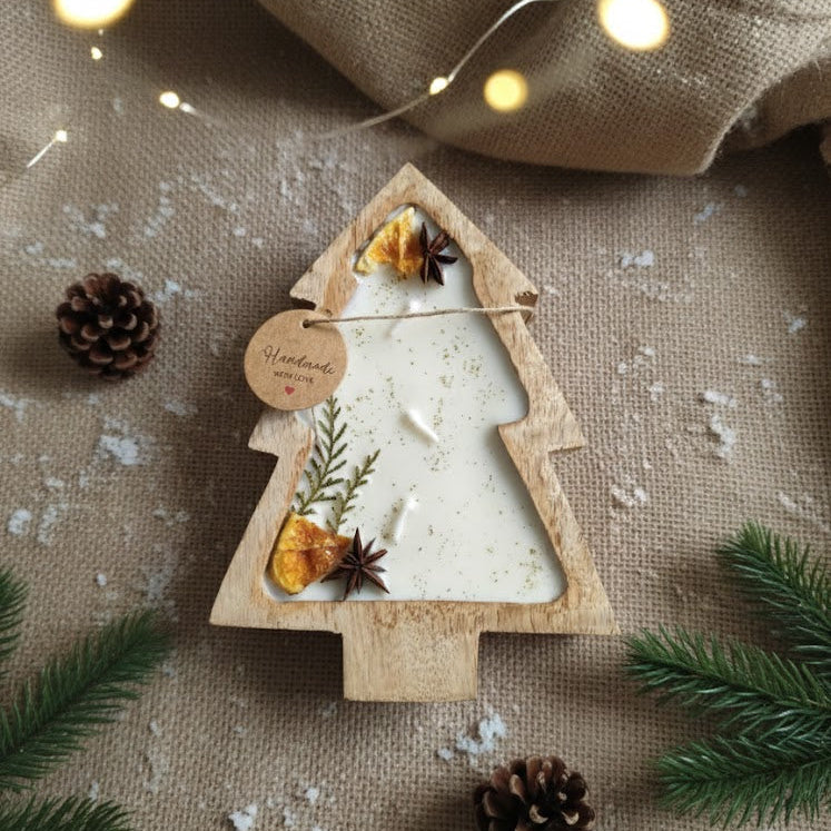 Eco-friendly Wooden Christmas Tree Candle