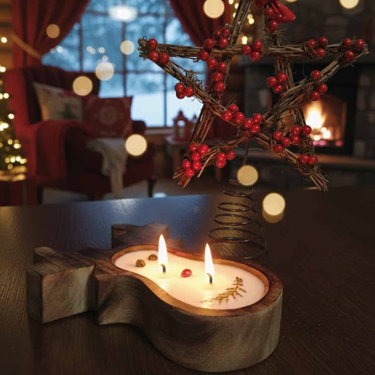 Eco-friendly Wooden Reindeer Candle 🦌